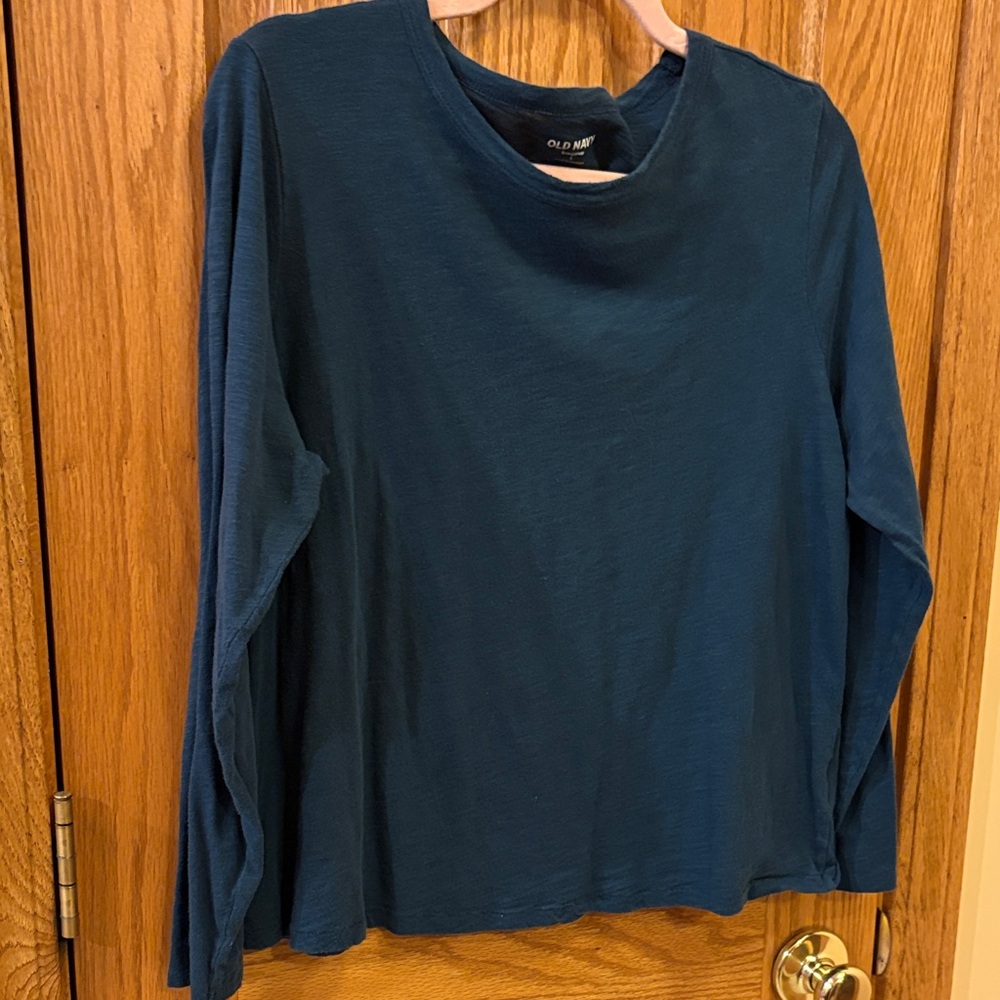 Old Navy Deep Teal Long Sleeve Everywear T-Shirt - Picture 4 of 9